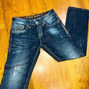 Men’s Rock Revival 32 Straight Jean
